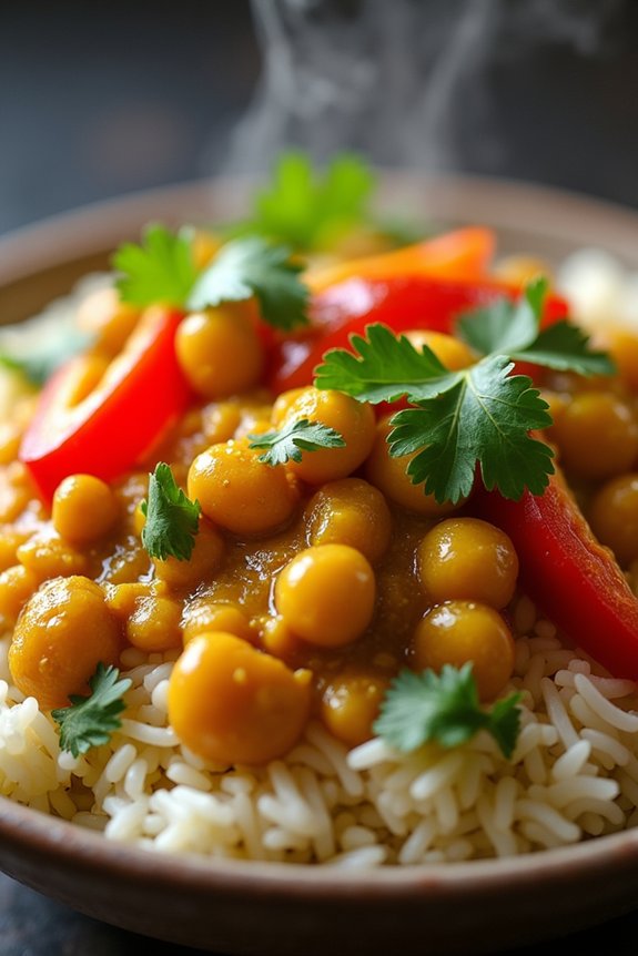 coconut curry lentil rice bowl