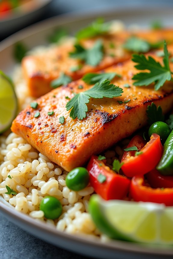 coconut curry salmon bowl