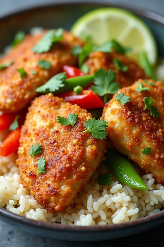 crispy chicken coconut curry