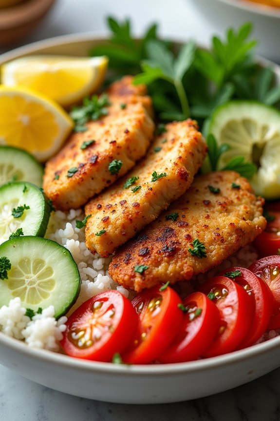 crispy chicken rice bowl