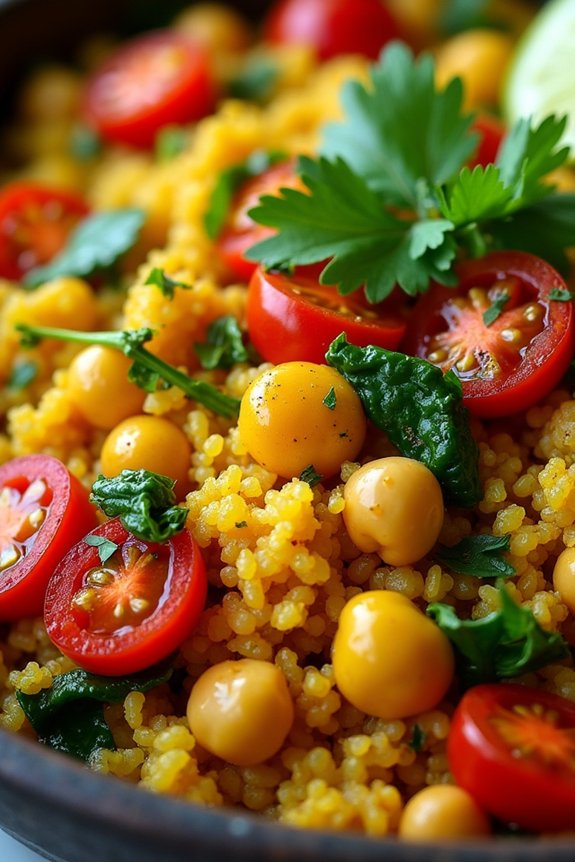 curried cauliflower rice bowl