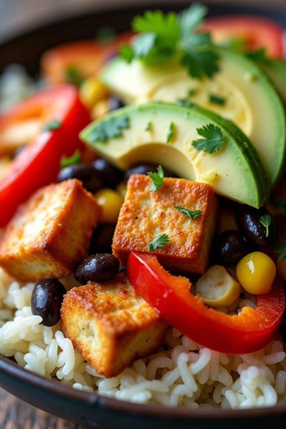 flavorful plant based rice bowl