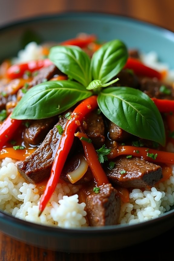 flavorful thai basil beef