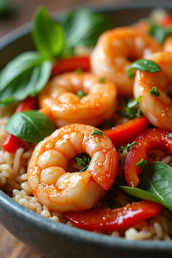 flavorful thai basil shrimp