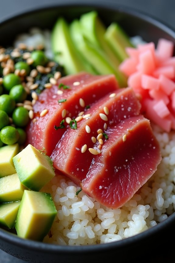 fresh tuna rice bowl