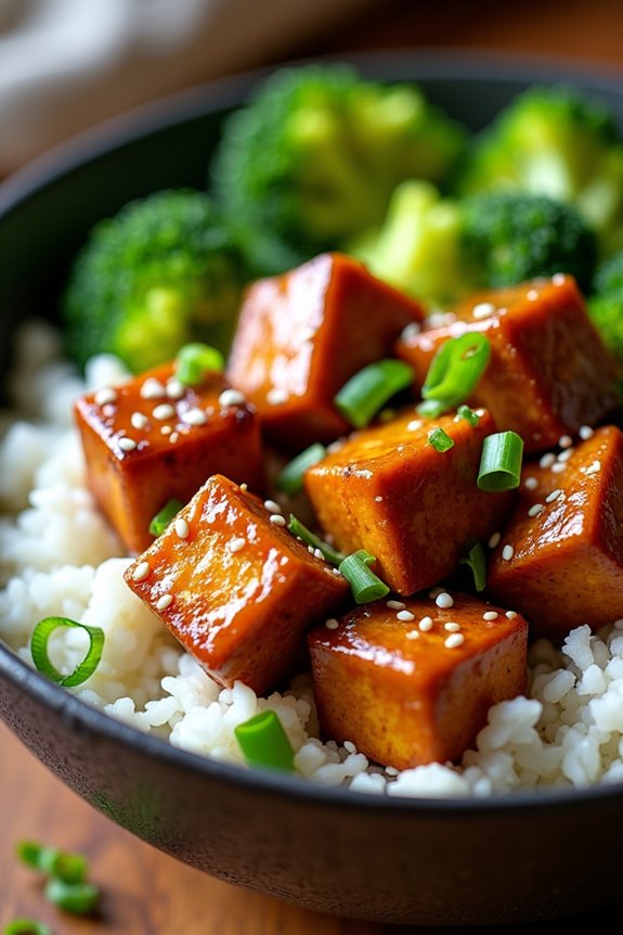 healthy teriyaki tofu bowl