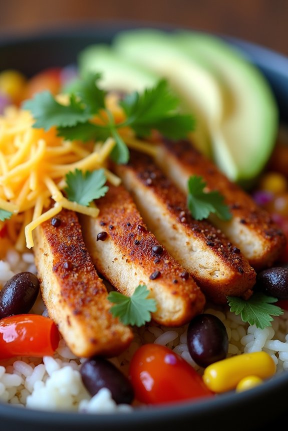 hearty chicken burrito bowl