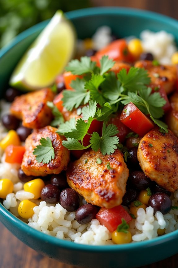 hearty chicken rice bowl