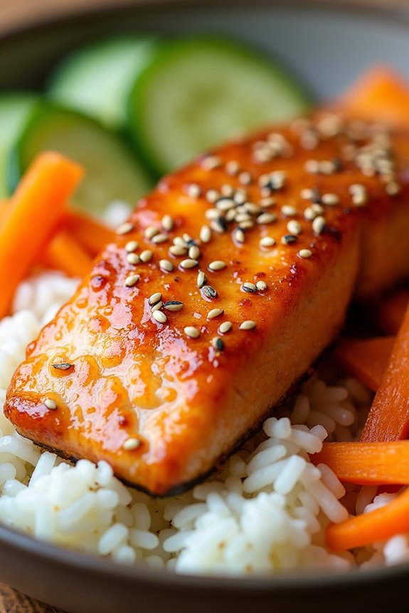 honey garlic salmon bowl
