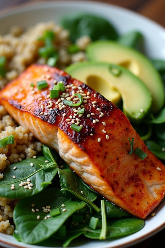 honey garlic salmon bowl