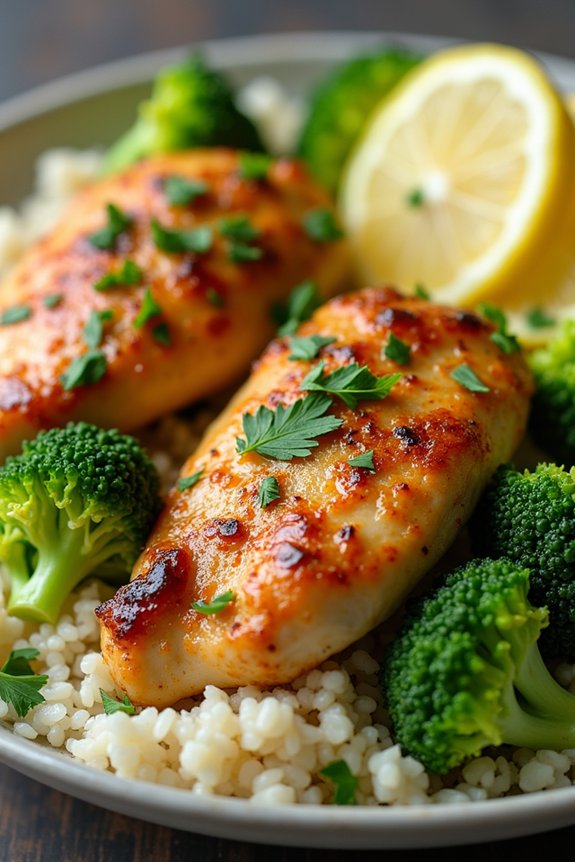 lemon garlic chicken bowl