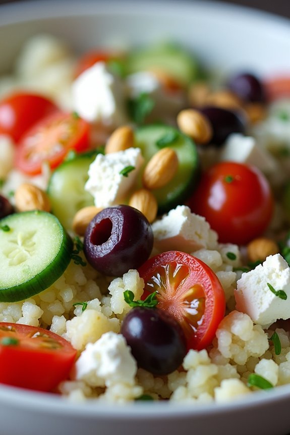 mediterranean cauliflower rice bowl
