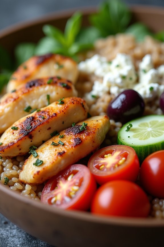 mediterranean chicken rice bowl