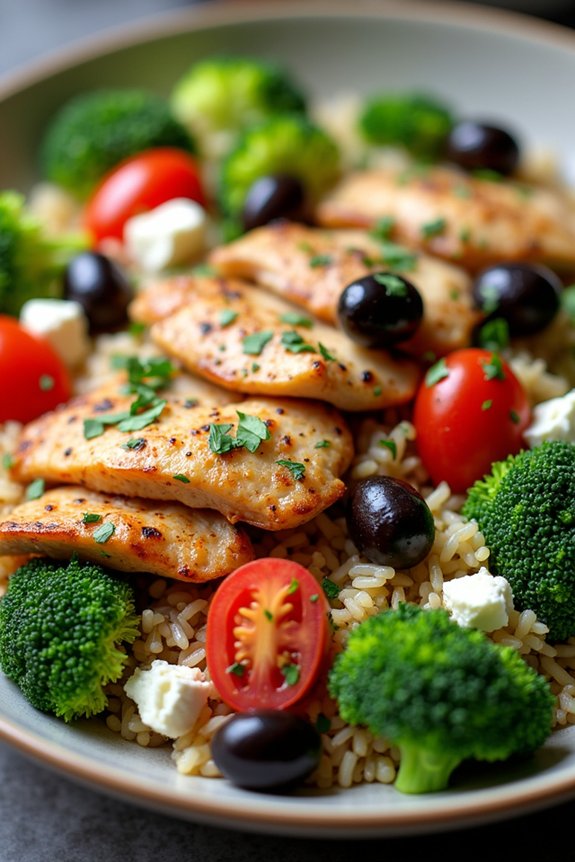 mediterranean chicken rice bowl