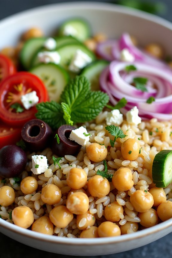 mediterranean chickpea rice bowl
