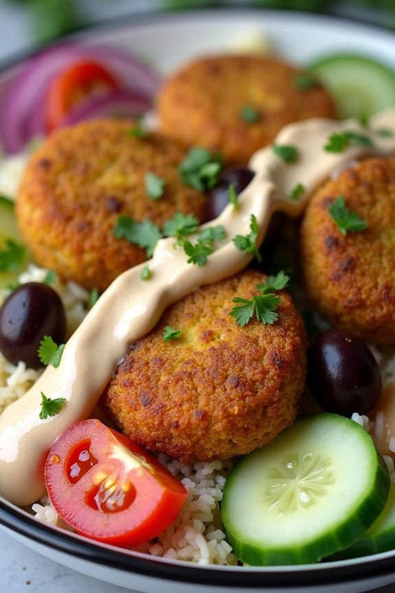 mediterranean falafel rice bowl