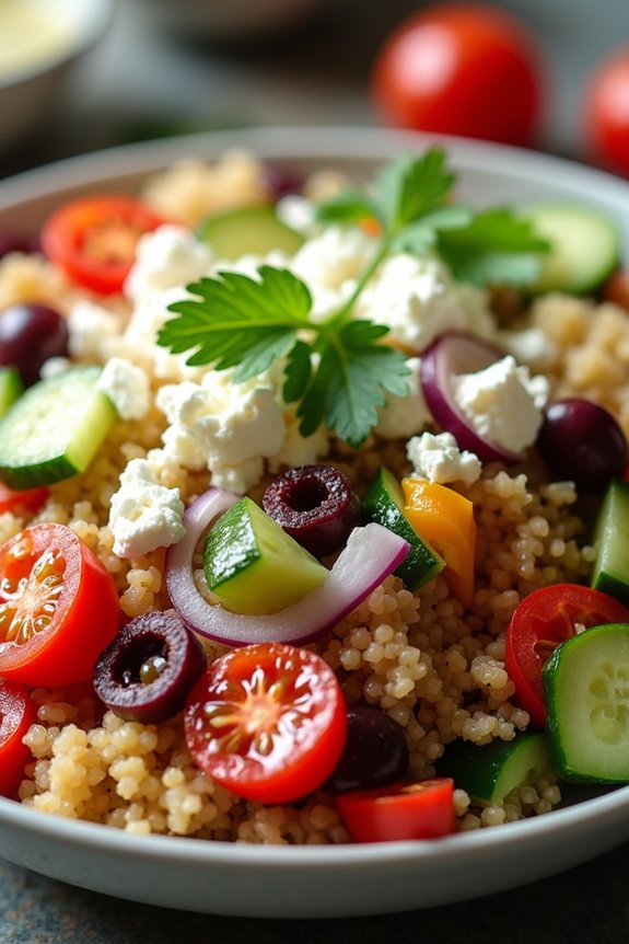 mediterranean quinoa rice bowl