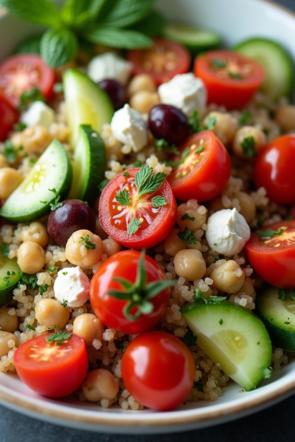 mediterranean quinoa rice bowl