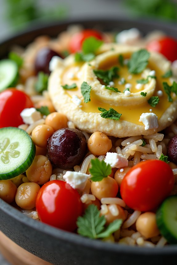 mediterranean vegetarian rice bowl