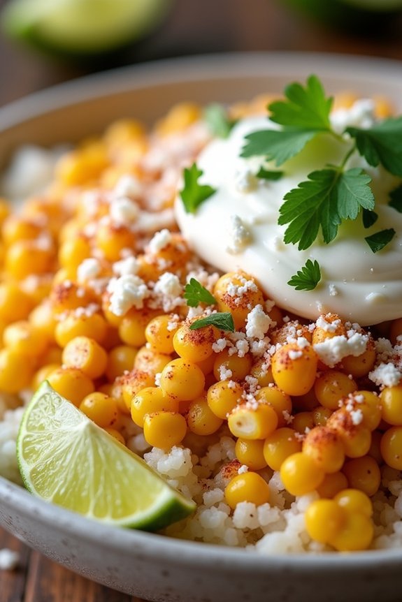 mexican street corn rice bowl