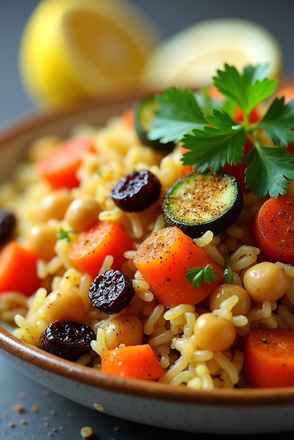 moroccan spiced vegetable rice