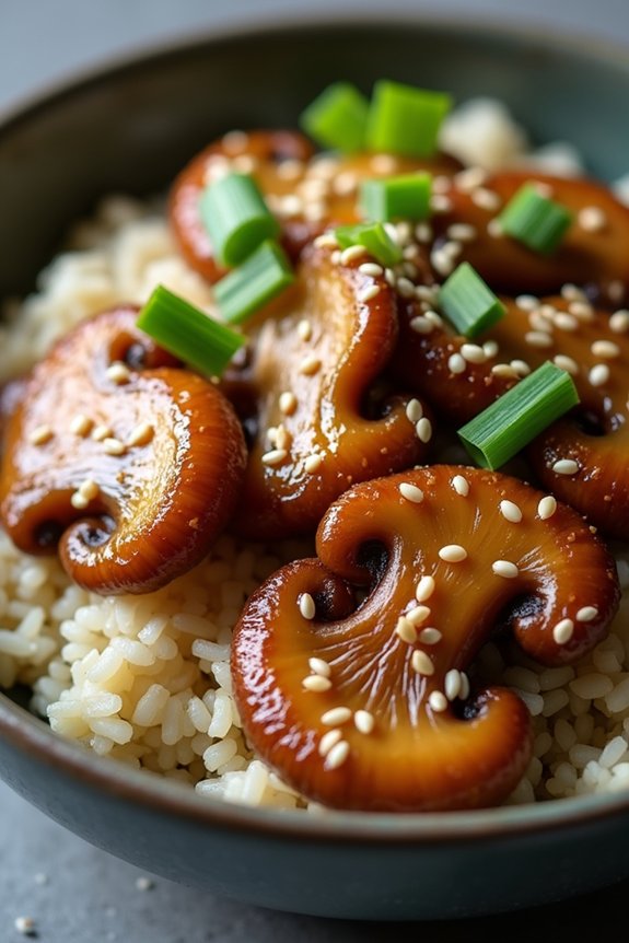 mushroom sesame rice bowl