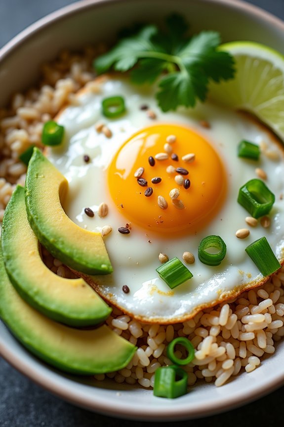 nutritious avocado egg rice