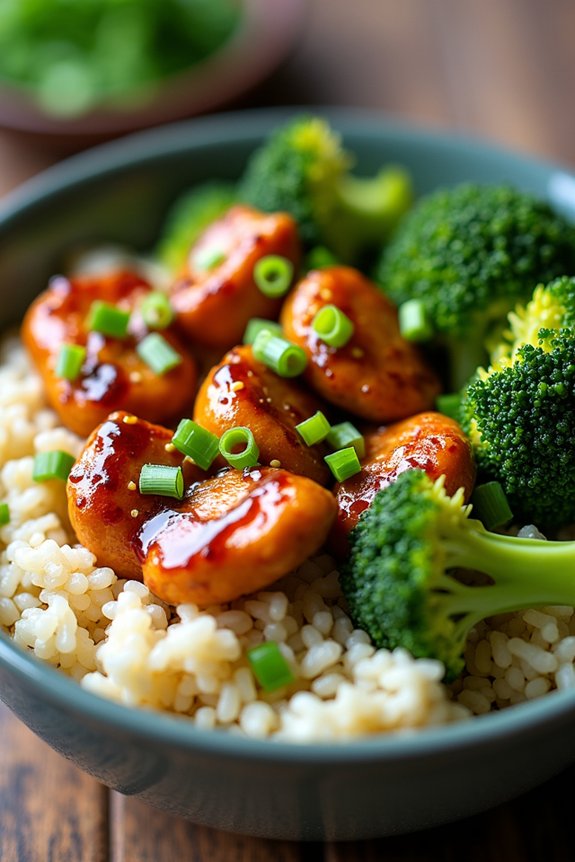 nutritious chicken broccoli bowl