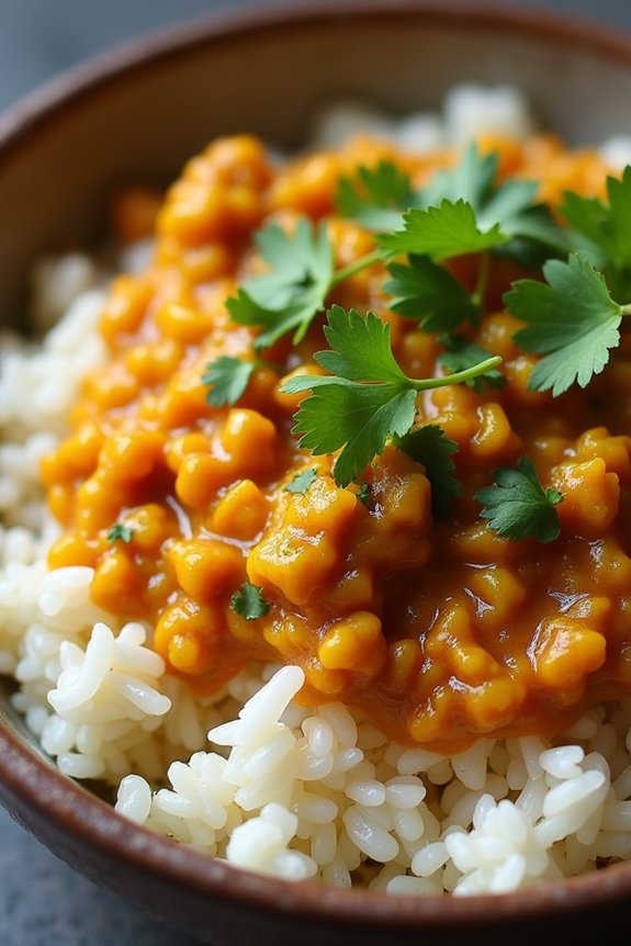 nutritious curried lentil bowl