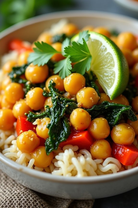 nutritious curry chickpea bowl
