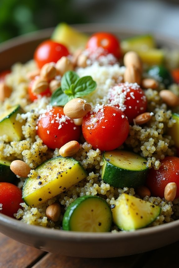nutritious pesto quinoa bowl