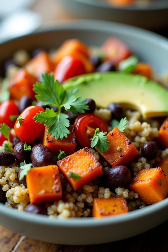 nutritious roasted sweet potato bowl