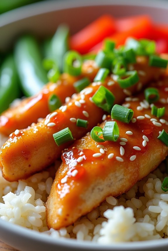 orange teriyaki chicken bowl