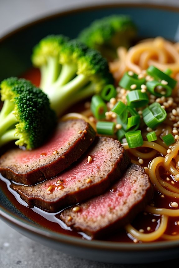 savory beef and broccoli bowl