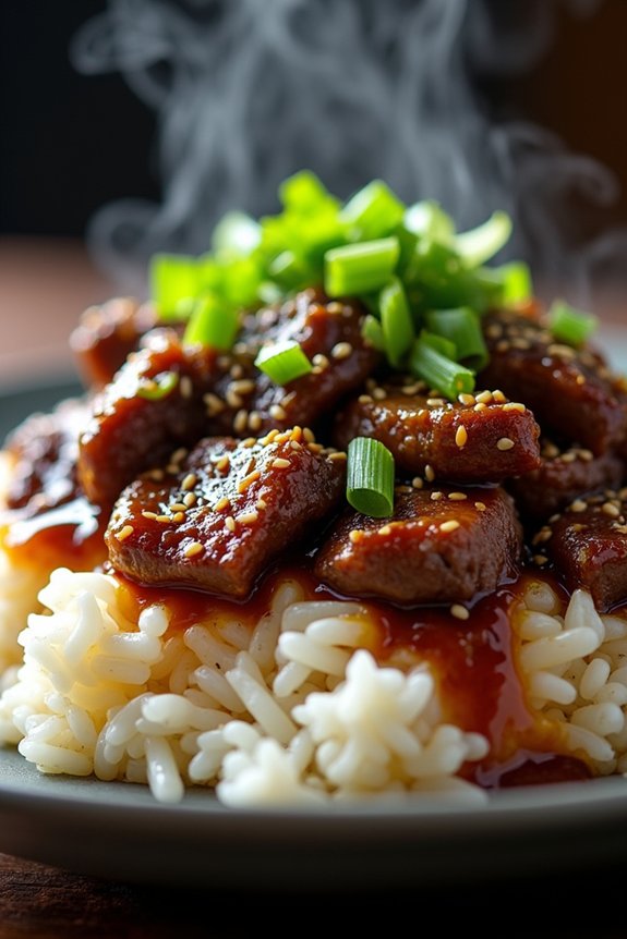 savory beef with rice