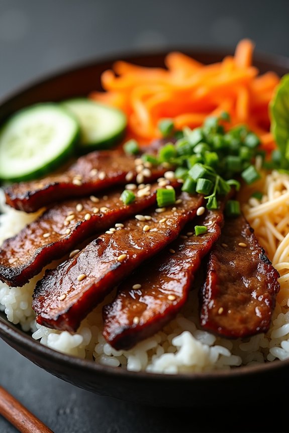 savory marinated beef bowl
