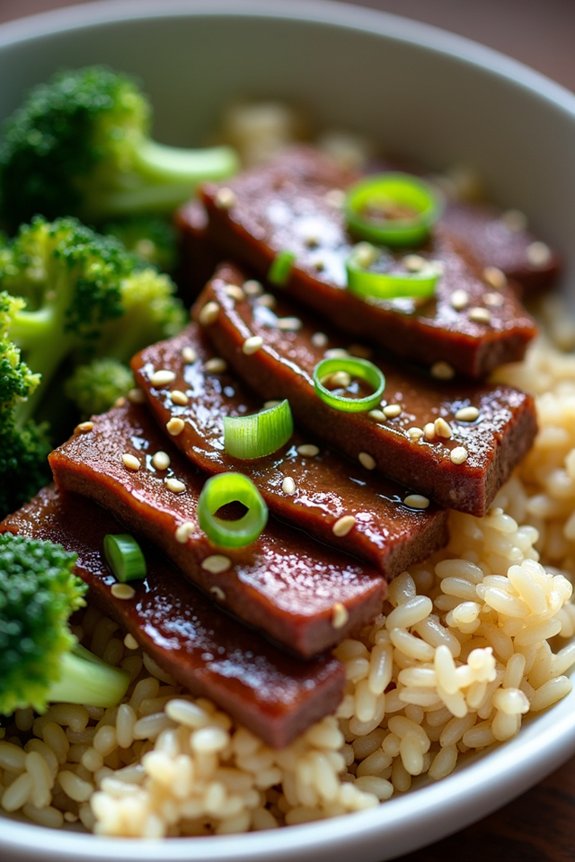 savory sesame ginger beef