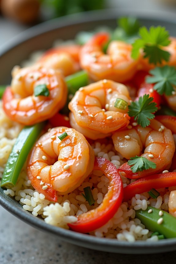 sesame ginger shrimp bowl