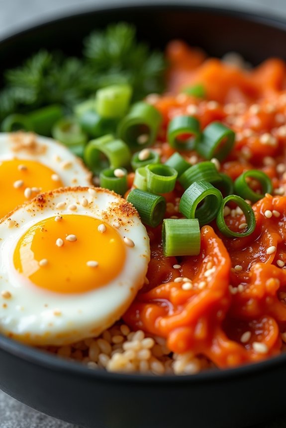 spicy kimchi rice bowl