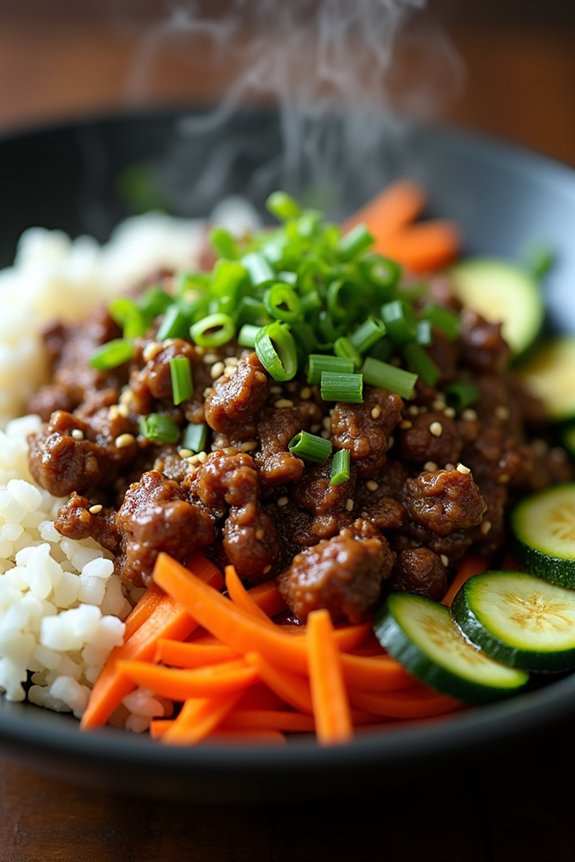 spicy korean beef rice bowl