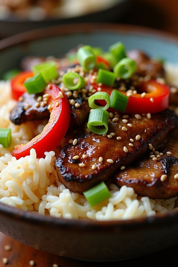 spicy korean bulgogi rice bowl