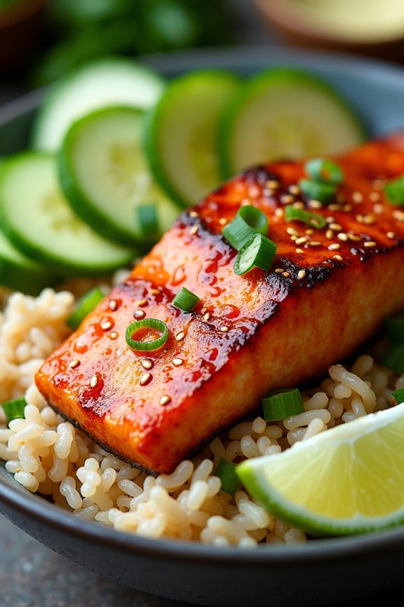 spicy salmon rice bowl recipe