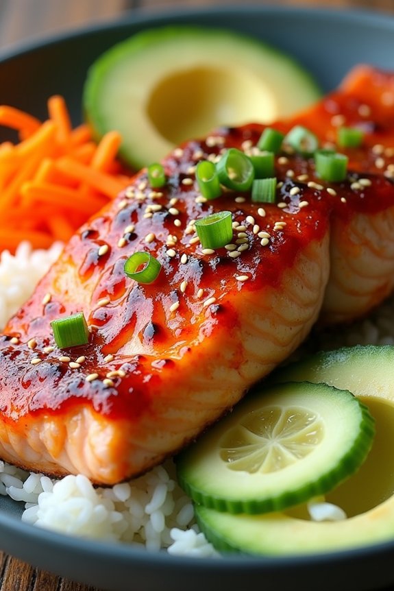 spicy salmon rice bowl