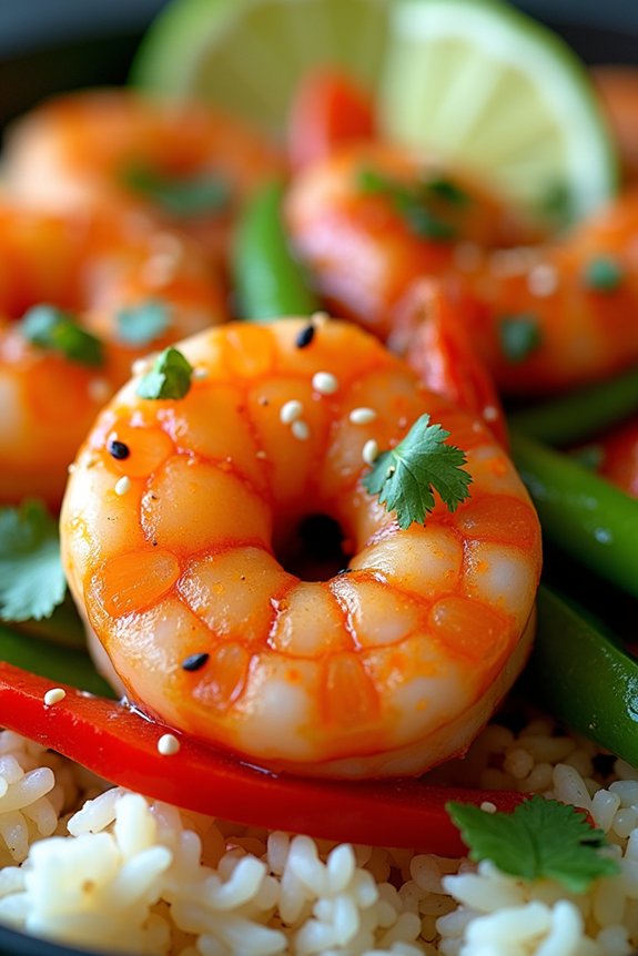 spicy shrimp over rice