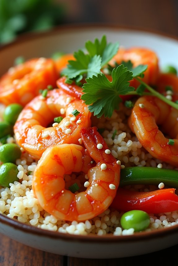 spicy shrimp rice bowl