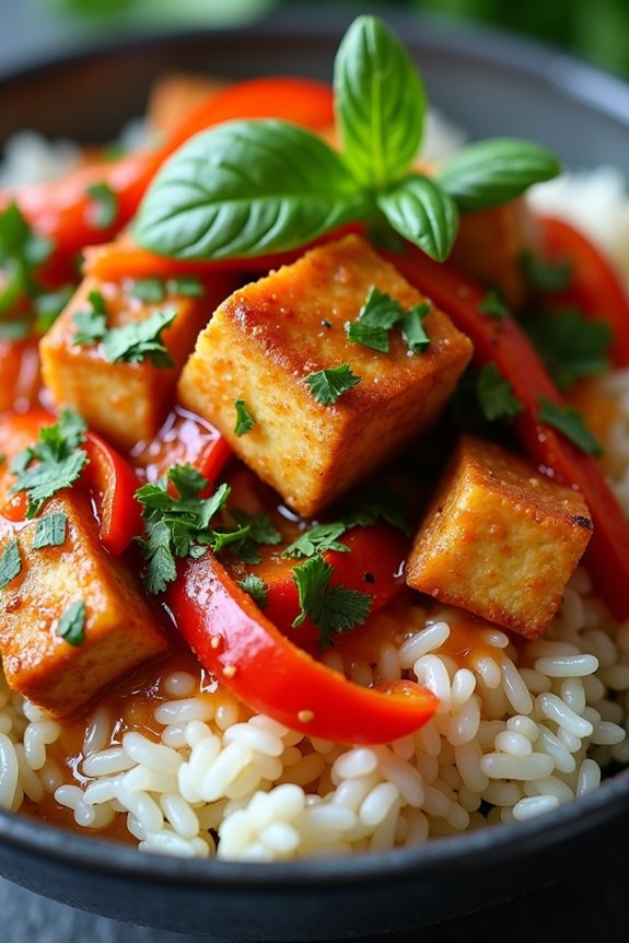 spicy thai basil tofu