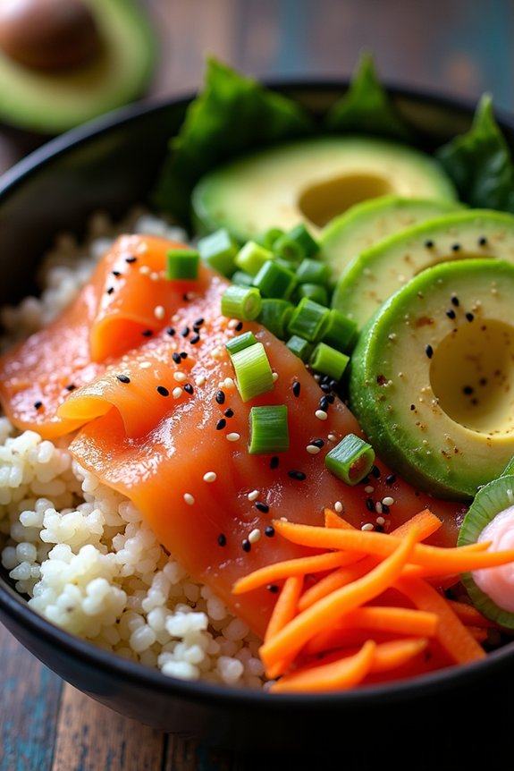 sushi inspired healthy rice bowl