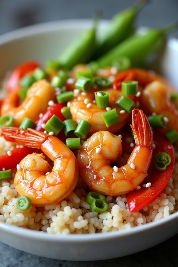 sweet and savory shrimp bowl