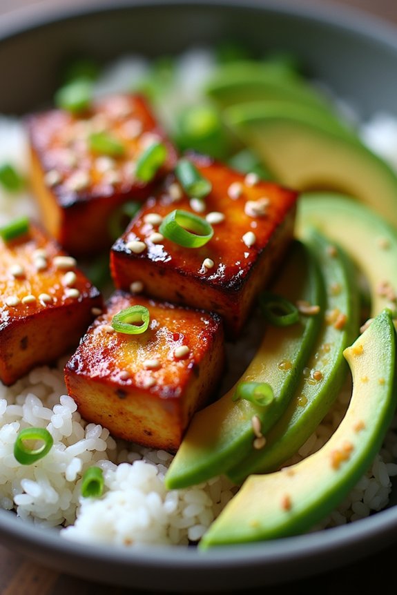 sweet chili tofu bowl