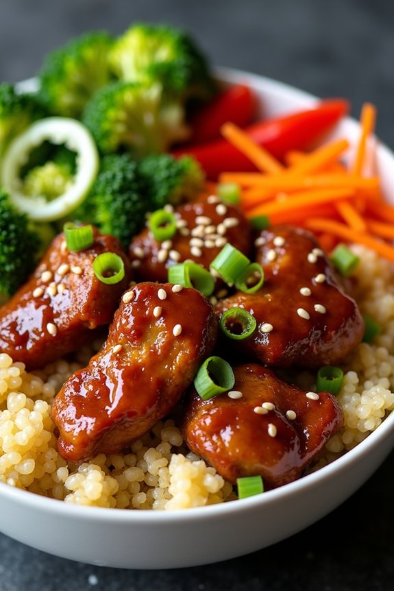 teriyaki chicken quinoa bowl